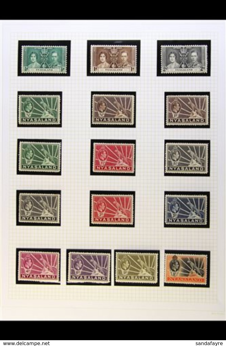 1937-1963 COMPLETE MINT  A Complete Basic Run, SG 127 Through To SG 198, Chiefly Fine Condition. (76 Stamps) For More Im - Nyasaland (1907-1953)