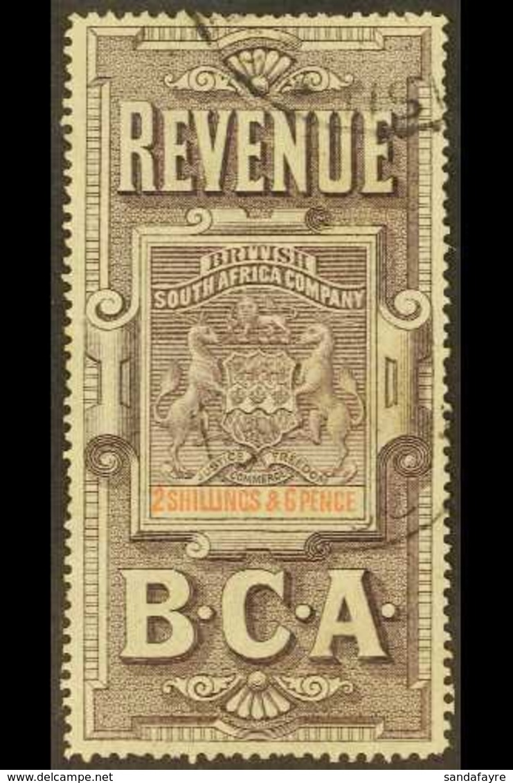 BRITISH CENTRAL AFRICA - REVENUE STAMPS  1891 Long Arms 2s6d Lilac And Red, Barefoot 5, Fine Used. For More Images, Plea - Nyassaland (1907-1953)