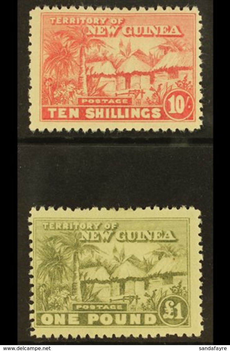 1925  10s Dull Rose And £1 Dull Olive Green, Native Village, SG 135/6, Fine And Fresh Mint. (2 Stamps) For More Images,  - Papua-Neuguinea