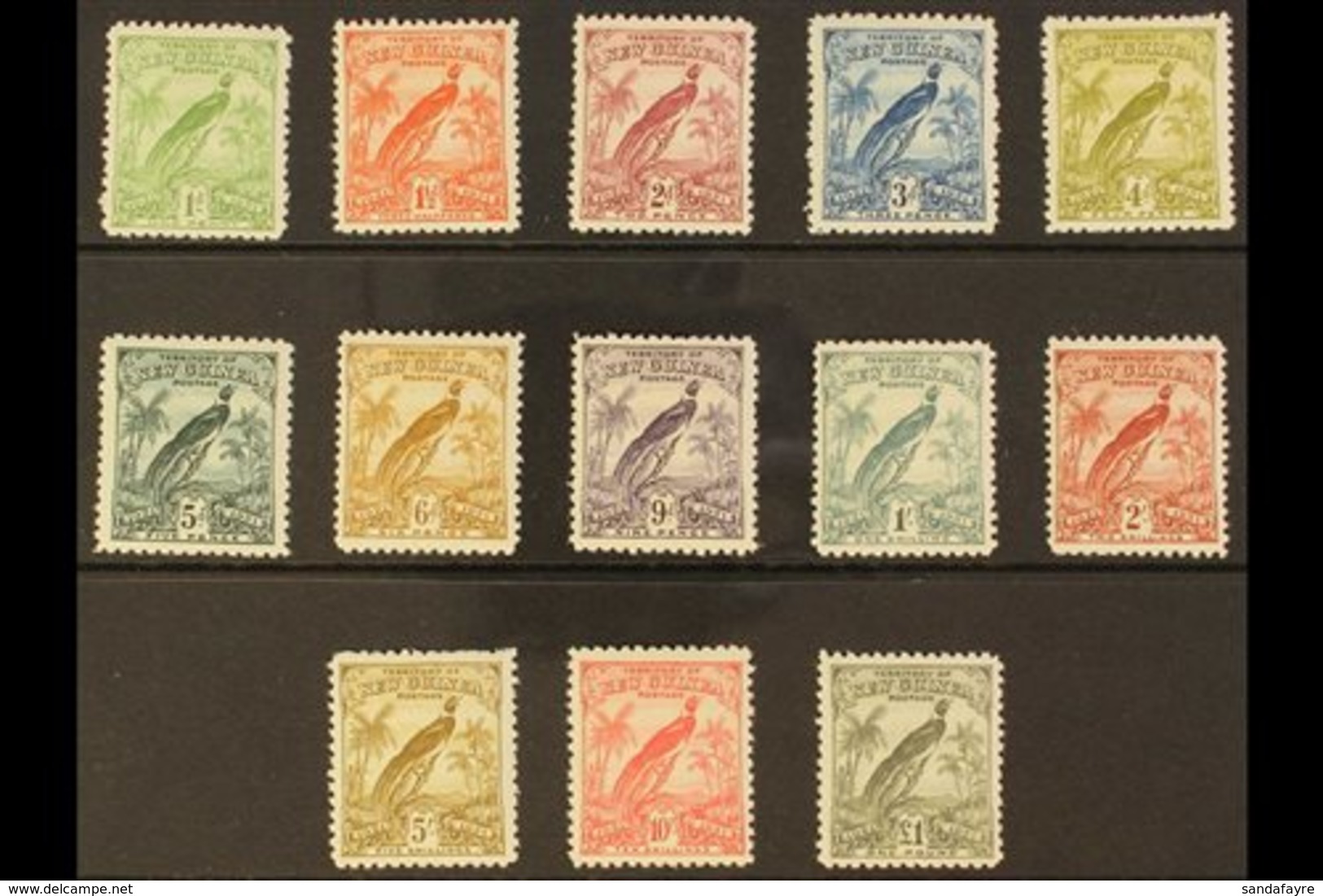 1931  Tenth Anniversary - Bird Of Paradise Complete Set, SG 150/62, Fine Mint, Very Fresh. (13 Stamps) For More Images,  - Papua Nuova Guinea