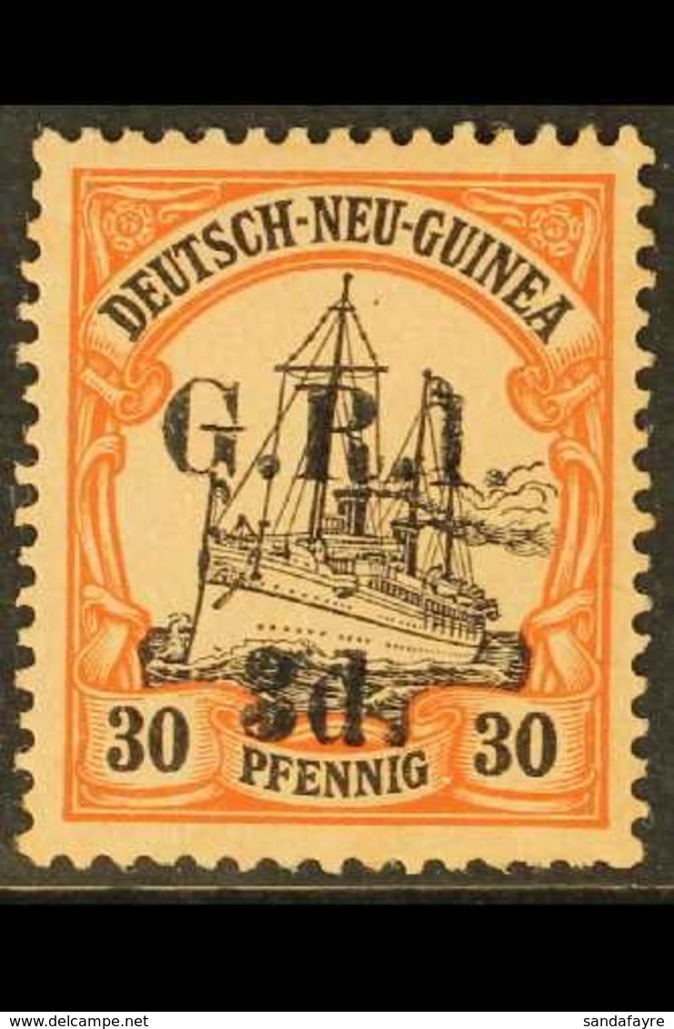 AUSTRALIAN OCCUPATION  1914-15 (German New Guinea Surcharged) 3d On 30pf Black & Orange/buff, SG 8, Fine Mint For More I - Papua Nuova Guinea