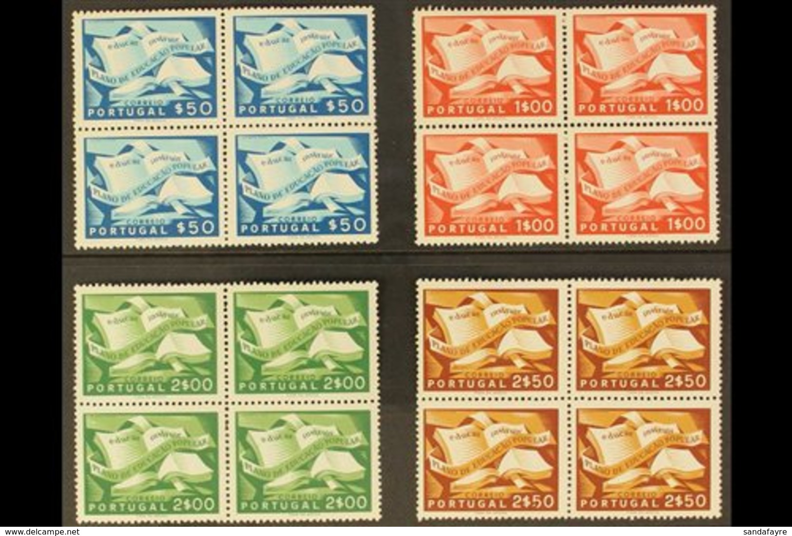 1954  People's Education Plan Complete Set (SG 1112/15, Michel 825/28), Fine Mint BLOCKS Of 4, Two Stamps In Each Block  - Autres & Non Classés