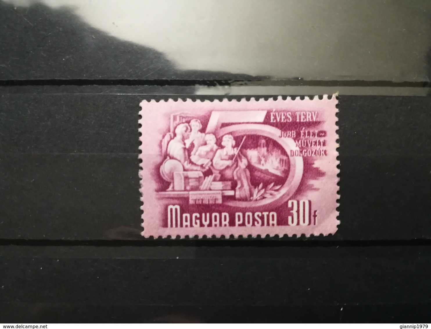 FRANCOBOLLI STAMPS UNGHERIA MAGYAR POSTA 1950 USED PLAN FIVE PIANO QUINQUENNALE HUNGARY - Gebraucht