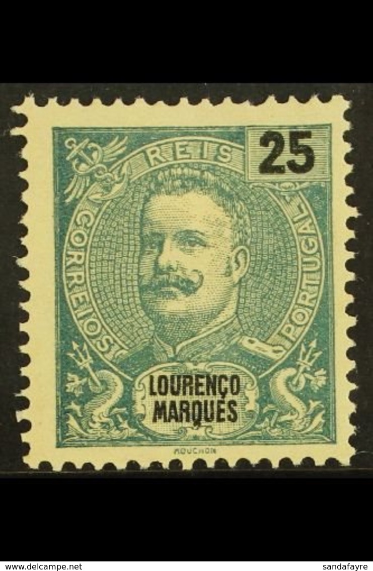 LOURENCO MARQUES  1898-1901 25r Blue-green "Carlos" Perf 12½, SG 52, Mint Without Gum As Issued For More Images, Please  - Sonstige & Ohne Zuordnung