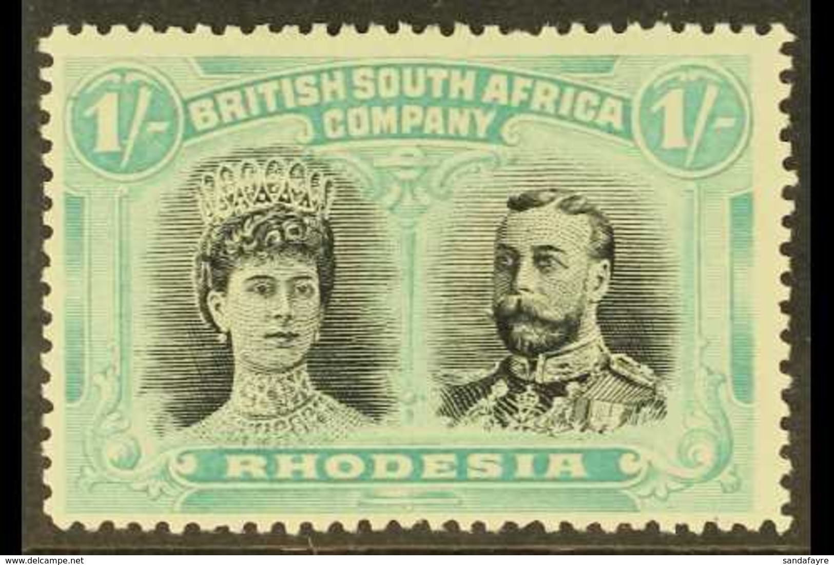 1910  1s Black And Pale Blue Green "Double Head", SG 152, Very Fine Mint. For More Images, Please Visit Http://www.sanda - Otros & Sin Clasificación
