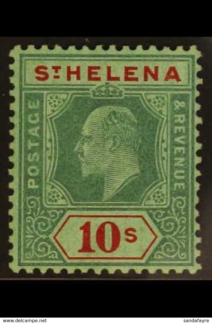 1908-11  10s Green & Red On Green, Wmk Crown CA, SG 70, Very Fine Mint. For More Images, Please Visit Http://www.sandafa - St. Helena