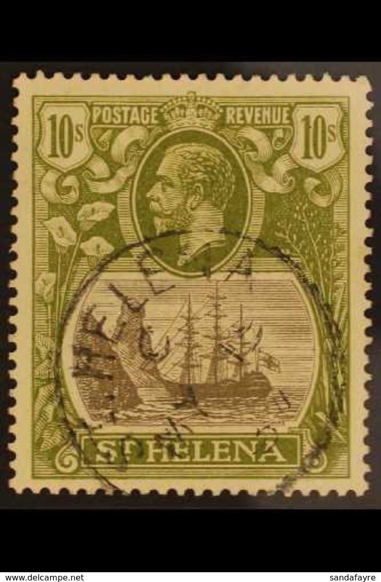 1922-37  10s Grey And Olive-green, SG 112, Very Fine Cds Used. For More Images, Please Visit Http://www.sandafayre.com/i - Sint-Helena