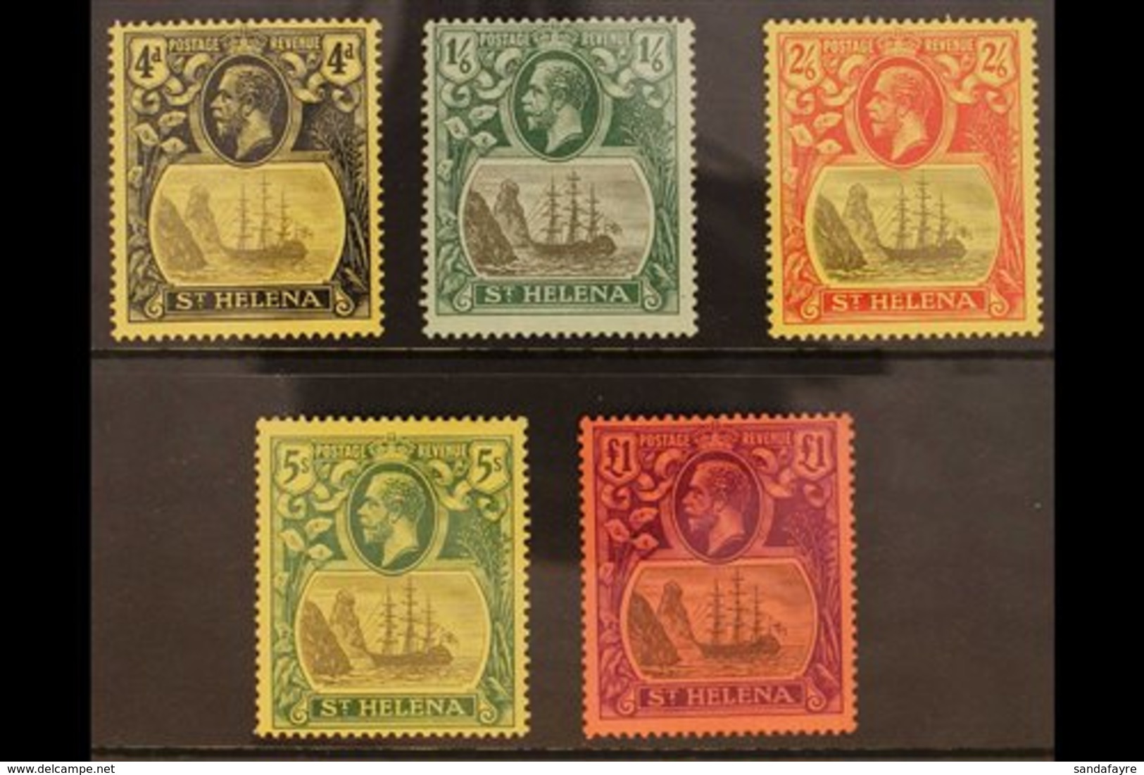 1922-37  KGV Badge Defins, Wmk Mult Crown CA, Complete Set, SG 92/6, Very Fine Mint (5 Stamps). For More Images, Please  - Saint Helena Island