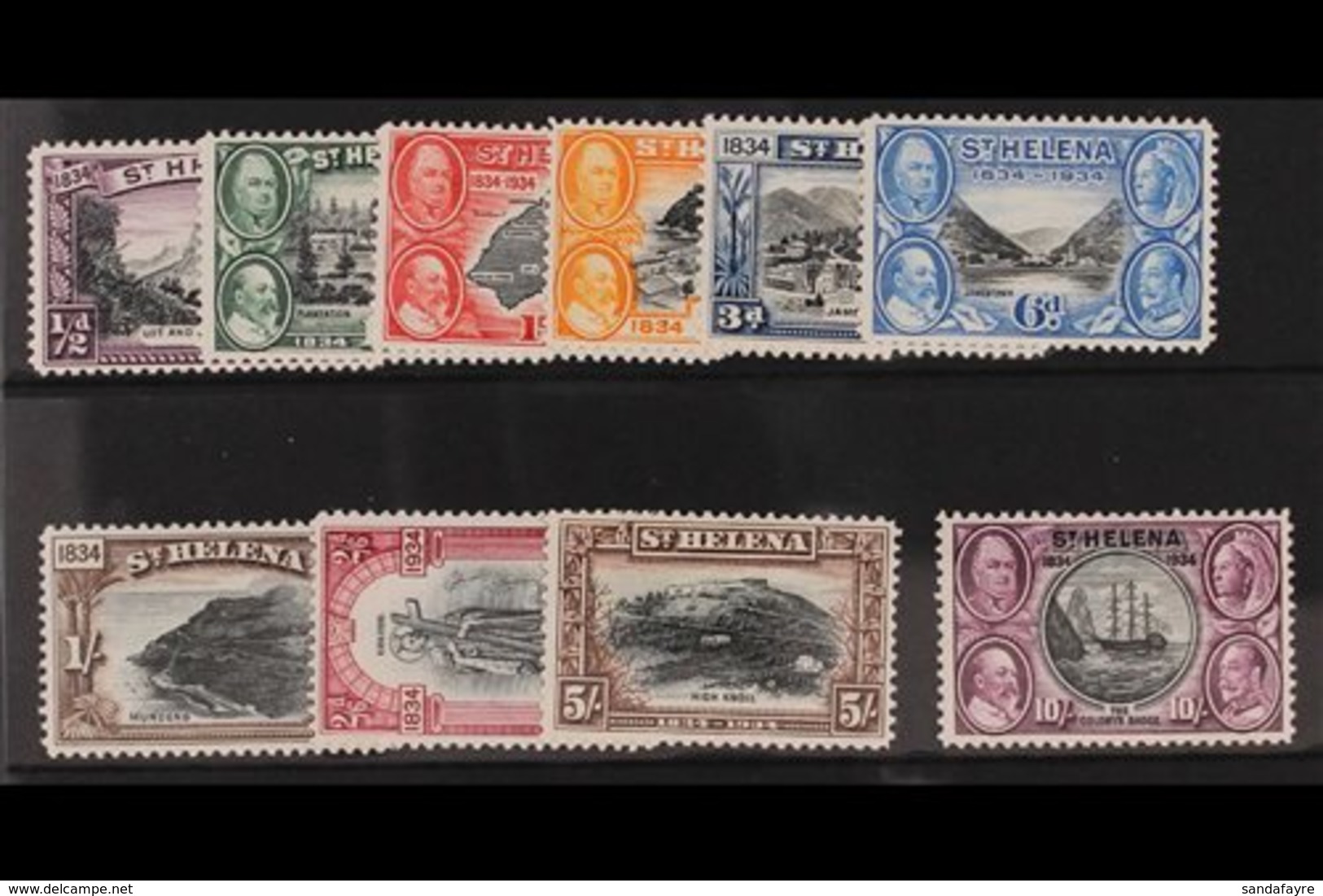 1934  Centenary Of British Colonisation Complete Set, SG 114/123, Very Fine Mint. (10 Stamps) For More Images, Please Vi - Isola Di Sant'Elena