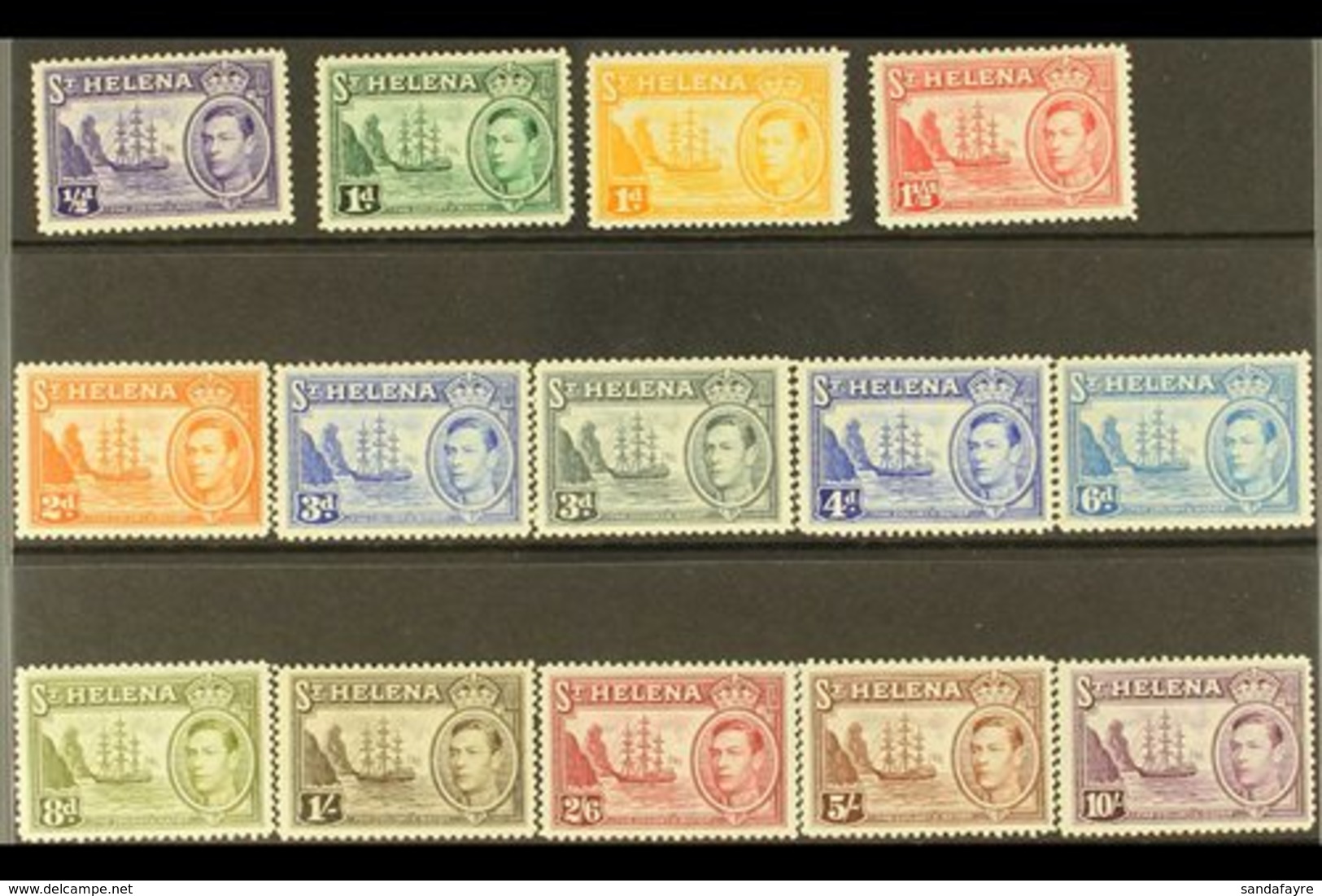 1938-44  KGVI Definitive Complete Set, SG 131/40, Never Hinged Mint (14 Stamps) For More Images, Please Visit Http://www - Sint-Helena