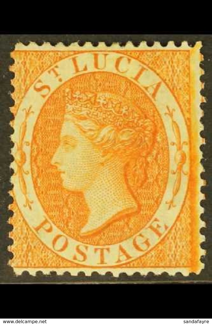 1864  (1s) Orange Perf 14, CC WMK, SG 18, Fine Mint With Large Part OG For More Images, Please Visit Http://www.sandafay - St.Lucia (...-1978)