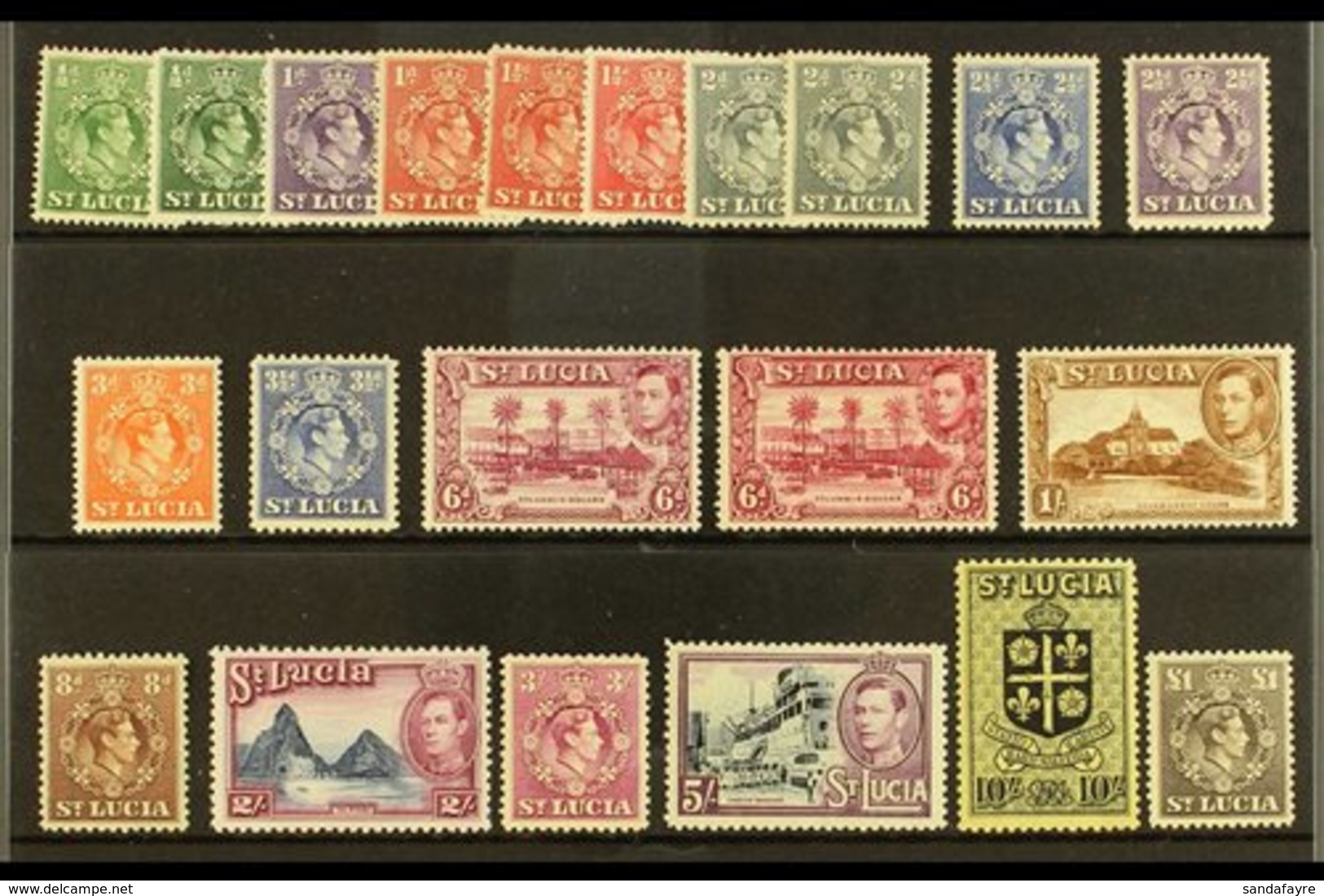 1938-48  Definitive Set Plus Some Additional Perf Variants, SG 128/41, MINT (20+ Stamps) For More Images, Please Visit H - Ste Lucie (...-1978)