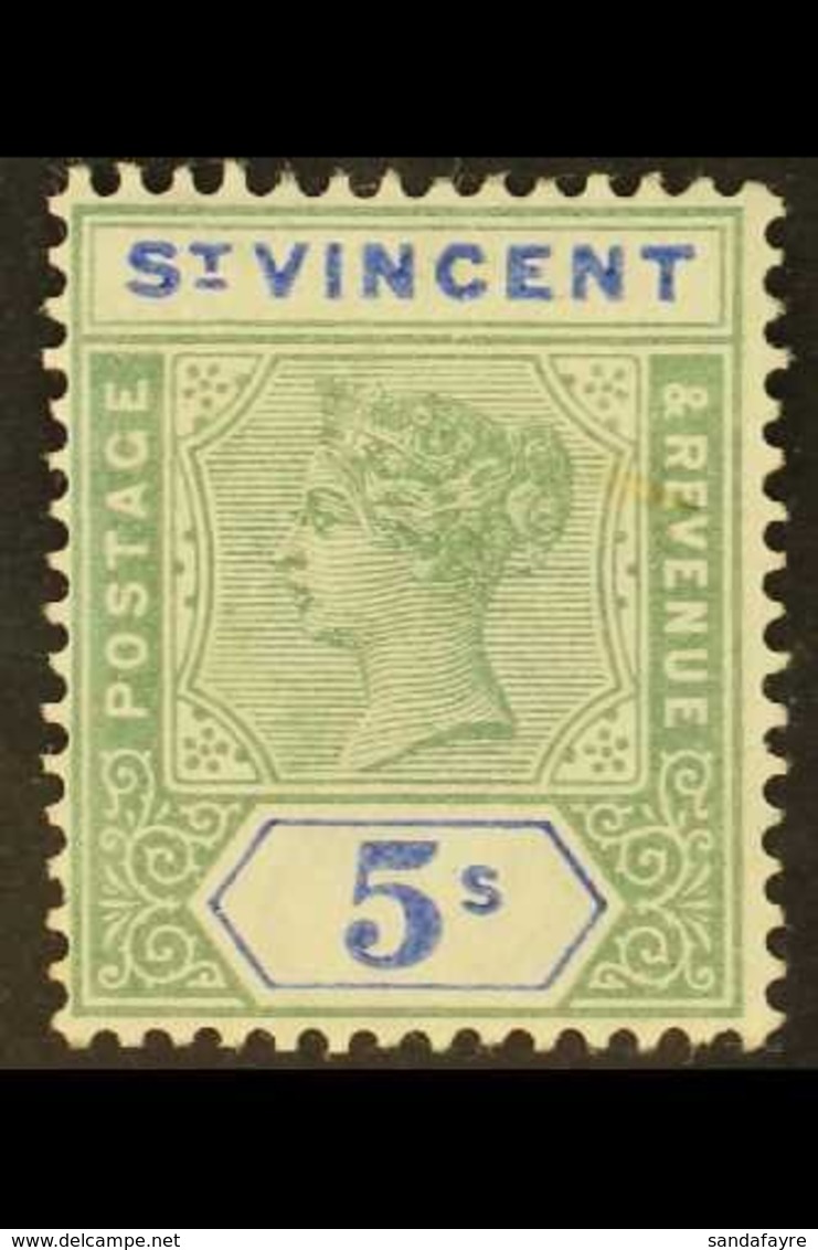 1899  5s Green & Blue, SG 75, Very Fine Mint. For More Images, Please Visit Http://www.sandafayre.com/itemdetails.aspx?s - St.Vincent (...-1979)