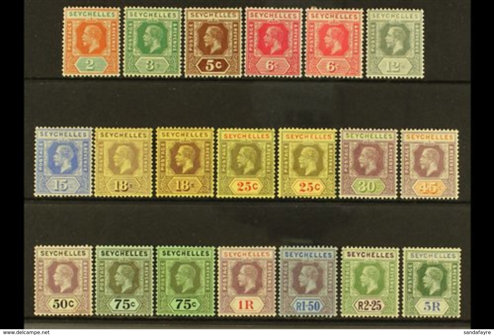 1917-22  KGV Definitive Set With "Extras", SG 82/97, Fine Mint (20 Stamps) For More Images, Please Visit Http://www.sand - Seychelles (...-1976)