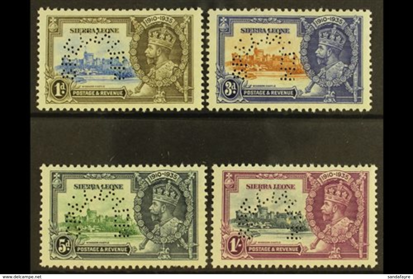 1935  Silver Jubilee Set Complete, Perforated "Specimen", SG 181s/4s, Very Fine Mint Large Part Og. (4 Stamps) For More  - Sierra Leona (...-1960)