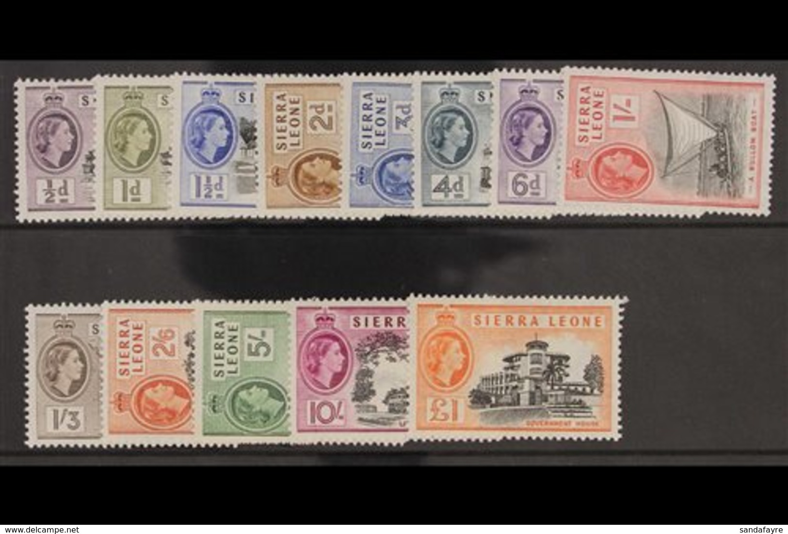 1956-61  Complete Definitive Set, SG 210/222, Fine Never Hinged Mint. (13 Stamps) For More Images, Please Visit Http://w - Sierra Leona (...-1960)