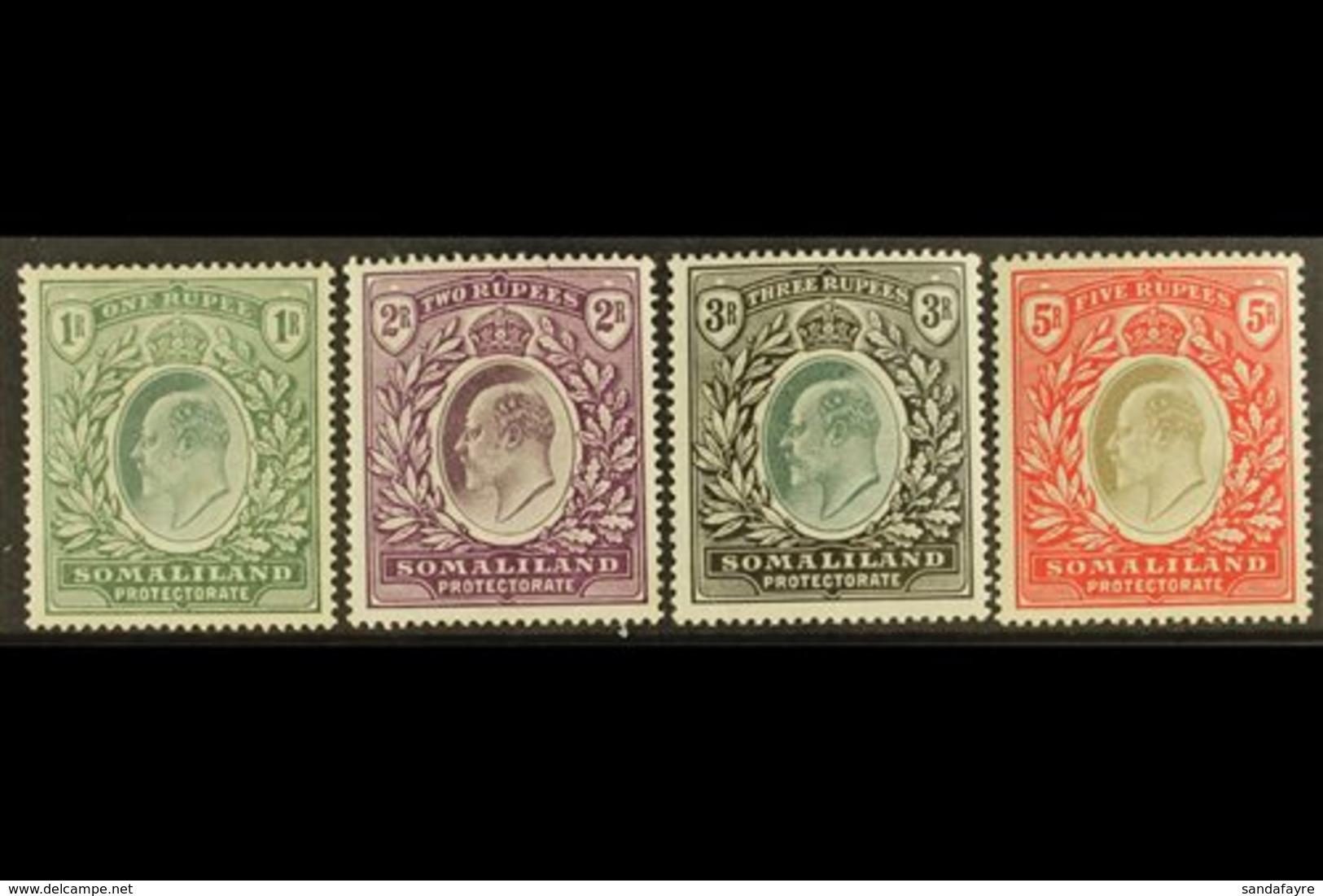 1904  1r, 2r, 3r, And 5r Definitive Top Values, SG 41/44, Very Fine Mint. (4 Stamps) For More Images, Please Visit Http: - Somaliland (Protectorat ...-1959)