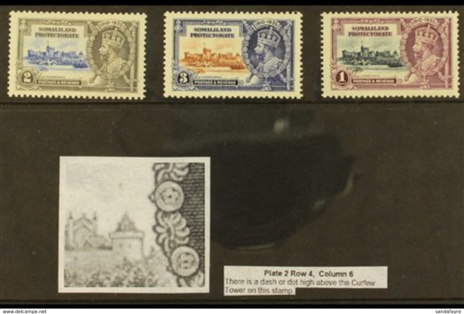 1935 MATCHING JUBILEE VARIETIES.  2a, 3a & 1r Silver Jubilee (SG 87/89), Very Fine Mint, All Showing DASH OR DOT HIGH AB - Somaliland (Protettorato ...-1959)