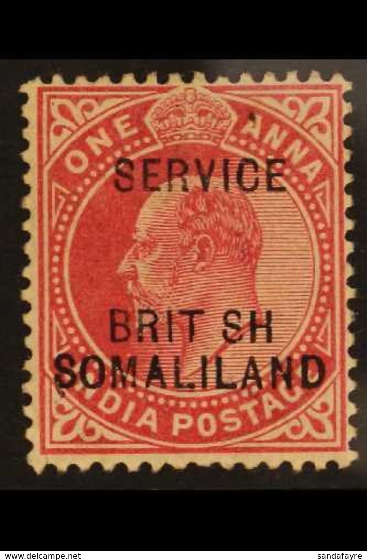 OFFICIAL  1903 1a Carmine With Missing I, "BRIT SH" ERROR, SG O7a, Very Fine Mint. For More Images, Please Visit Http:// - Somaliland (Protectorat ...-1959)