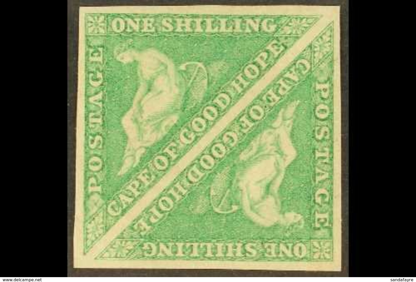 CAPE OF GOOD HOPE  1863 1s Bright Emerald Green, DLR Printing, SG 21, Superb Mint Square Pair With Large Margins All Rou - Ohne Zuordnung