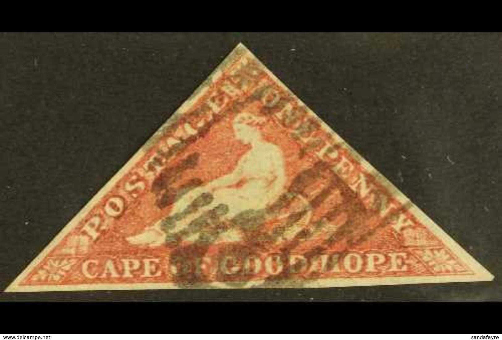 CAPE OF GOOD HOPE  1855-63 1d Deep Rose- Red Triangular, SG 5b, Very Fine Used With Full Margins & Lovely Colour. For Mo - Sin Clasificación