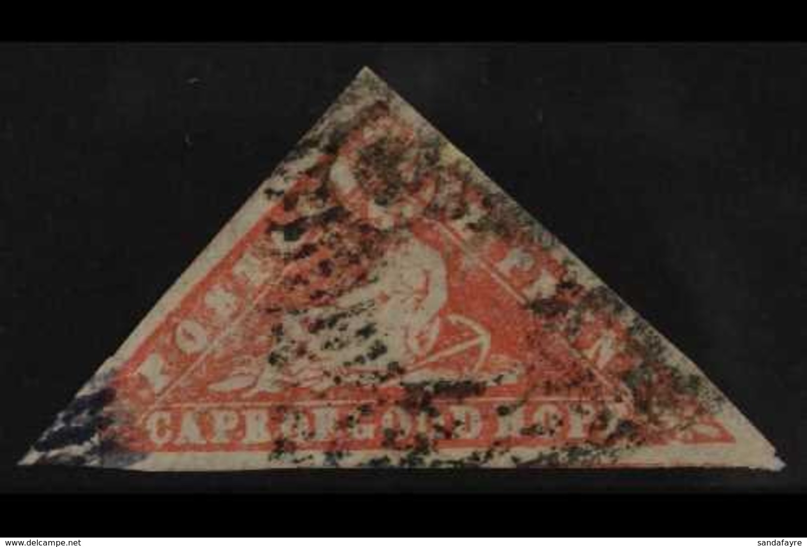 CAPE OF GOOD HOPE  1861 1d Carmine "Wood-block" Issue, SG 13a, Good Used, Point Added At Lower Left, Otherwise Nice Clea - Ohne Zuordnung