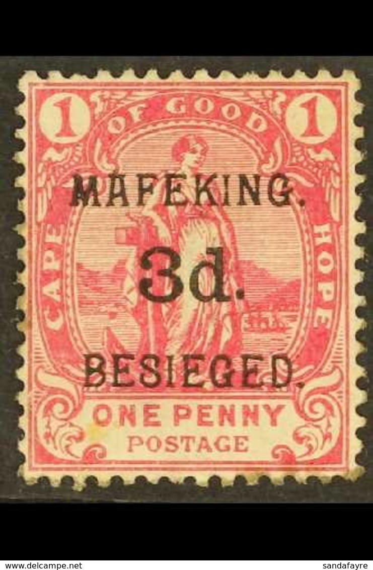 MAFEKING  1900 3d On 1d Carmine, SG 3, Mint, Couple Stained Perfs At Foot. Cat £325 For More Images, Please Visit Http:/ - Unclassified