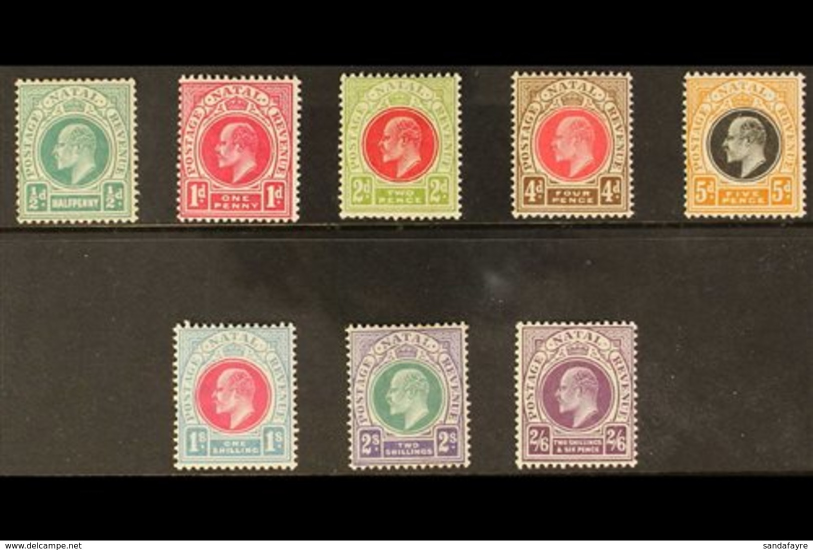 NATAL  1904 - 8 Complete Set To 2s 6d, Wmk MCA, Ed VII, SG 146/57, Very Fine Mint. (8 Stamps) For More Images, Please Vi - Unclassified