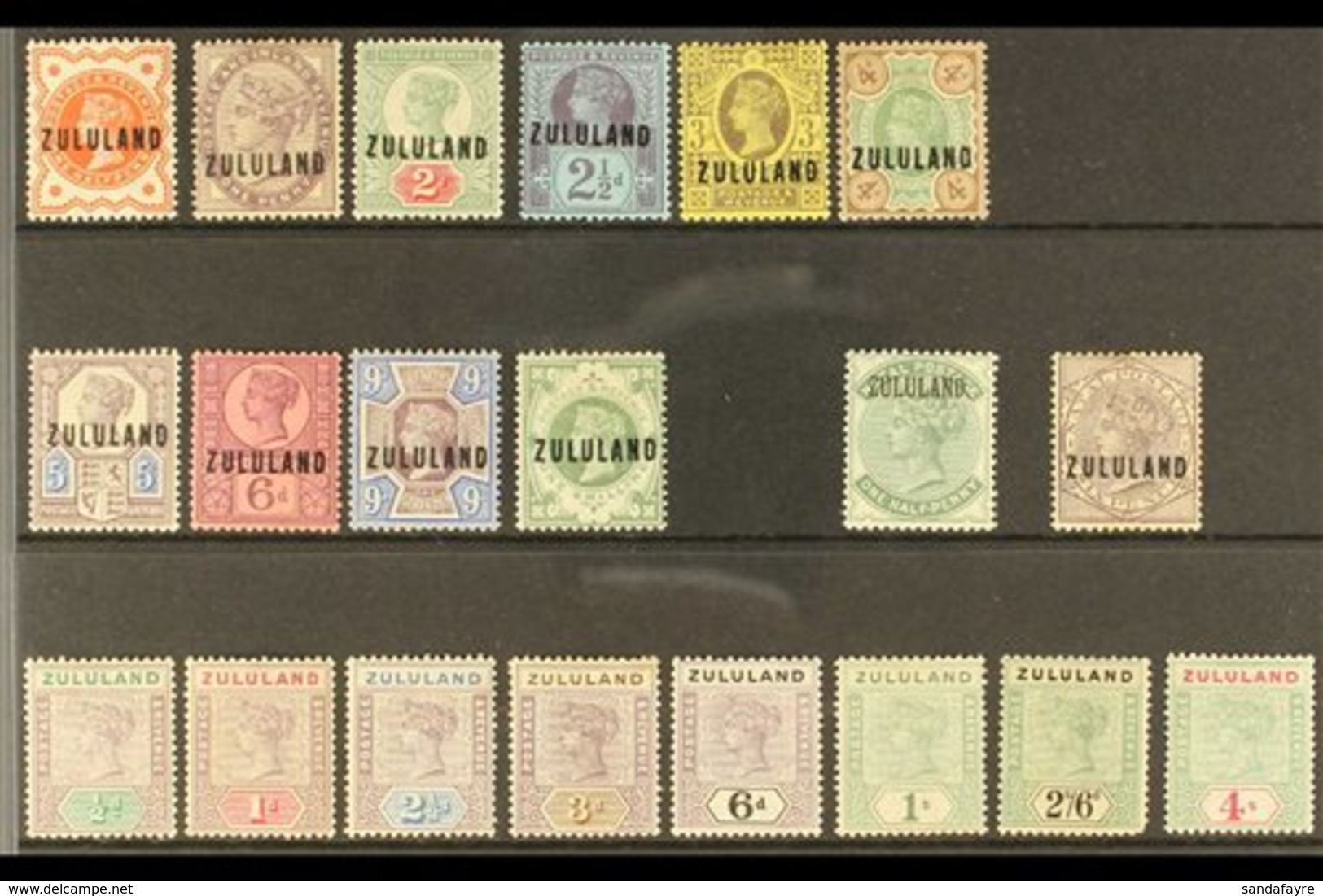 ZULULAND  An All Different Mint Collection Presented On A Stock Card That Includes 1888-93 GB Overprinted Set To 1s, Plu - Non Classés