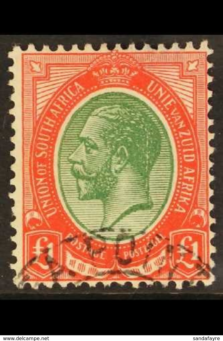 1913  £1 Green And Red, Geo V "Head", SG 17, Very Fine Used. For More Images, Please Visit Http://www.sandafayre.com/ite - Ohne Zuordnung