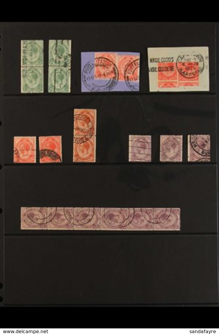 1913  Coil Pairs, Used Selection Incl 1½d Chestnut Vertical Pair, 2d Violet Vertical Strip Of 6. (11 Items) For More Ima - Sin Clasificación