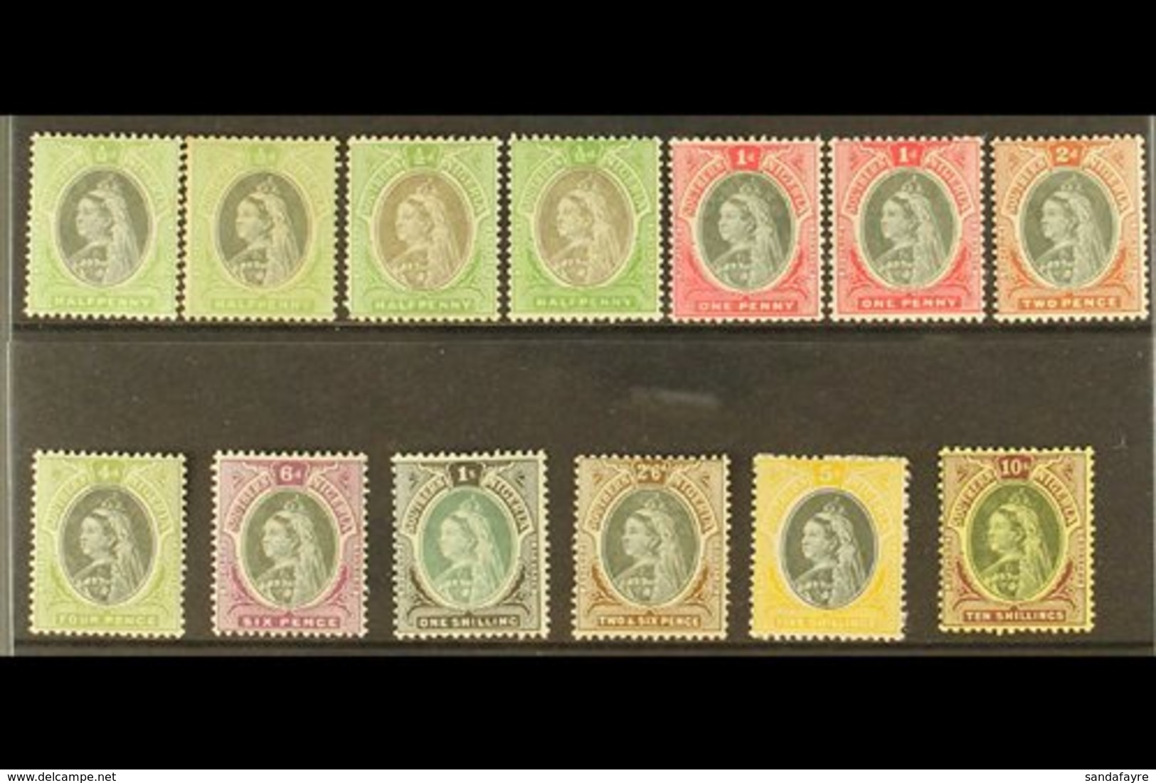 1901-02 VICTORIA MINT  Definitive Set Of All Values, SG 1/9, Plus Some Additional Shades, A Fine Mint Group. Lovely! (13 - Nigeria (...-1960)