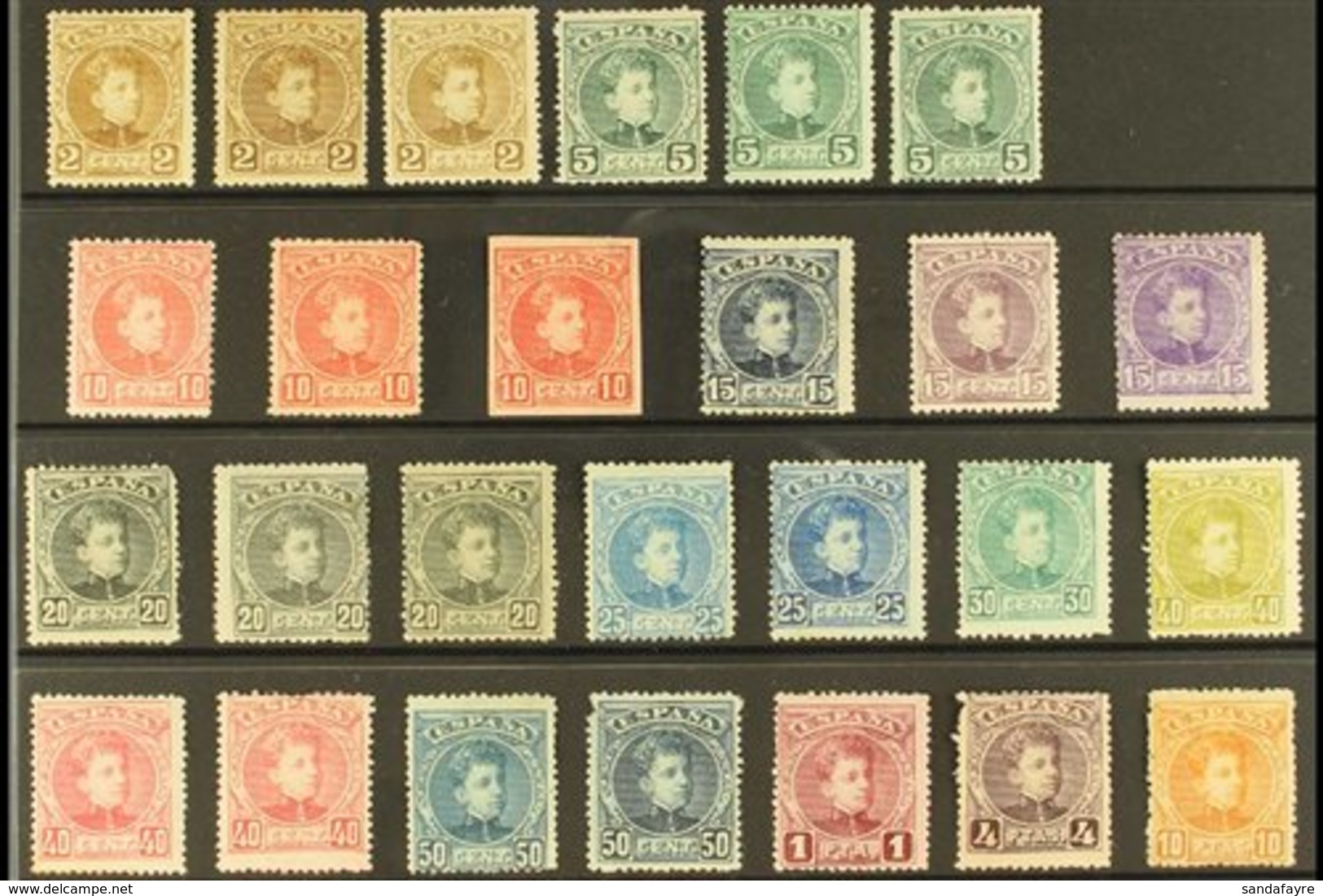 1901-5 ALFONSO XIII SEMI SPECIALISED MINT SELECTION.  An Attractive Mint Selection With Shaded Examples Arranged On A St - Other & Unclassified