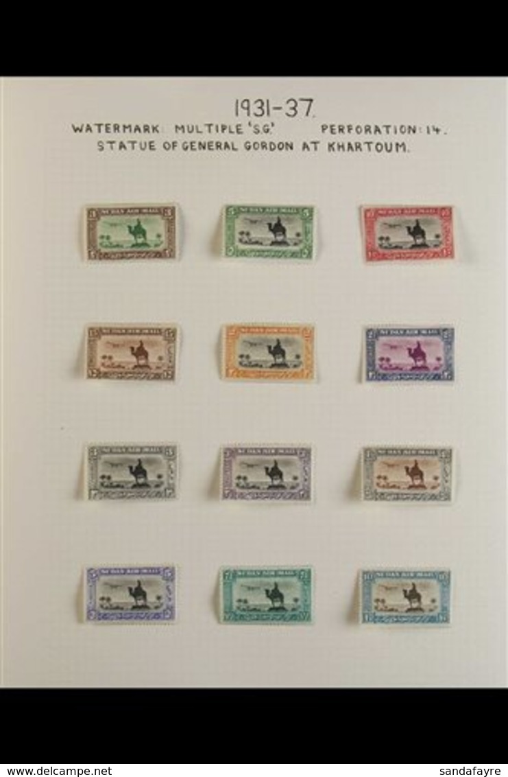 1931-7  AIRMAILS FINE MINT Complete Sets Of Both Perfs, Plus 4½pi In Block Of 8 Plus Two Used Singles, Neatly Presented  - Sudan (...-1951)