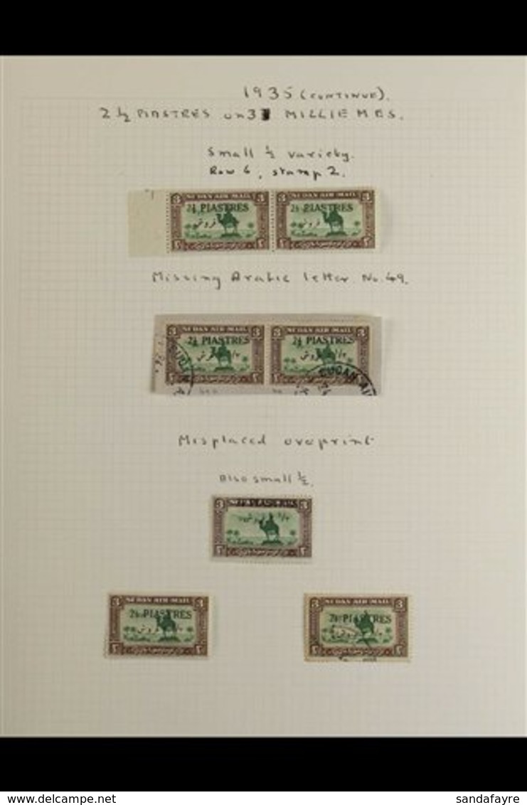 1935  AIRMAILS SURCHARGES - SPECIALISED COLLECTION, Neatly Presented On Album Pages, Includes A Number Of Multiples With - Sudan (...-1951)