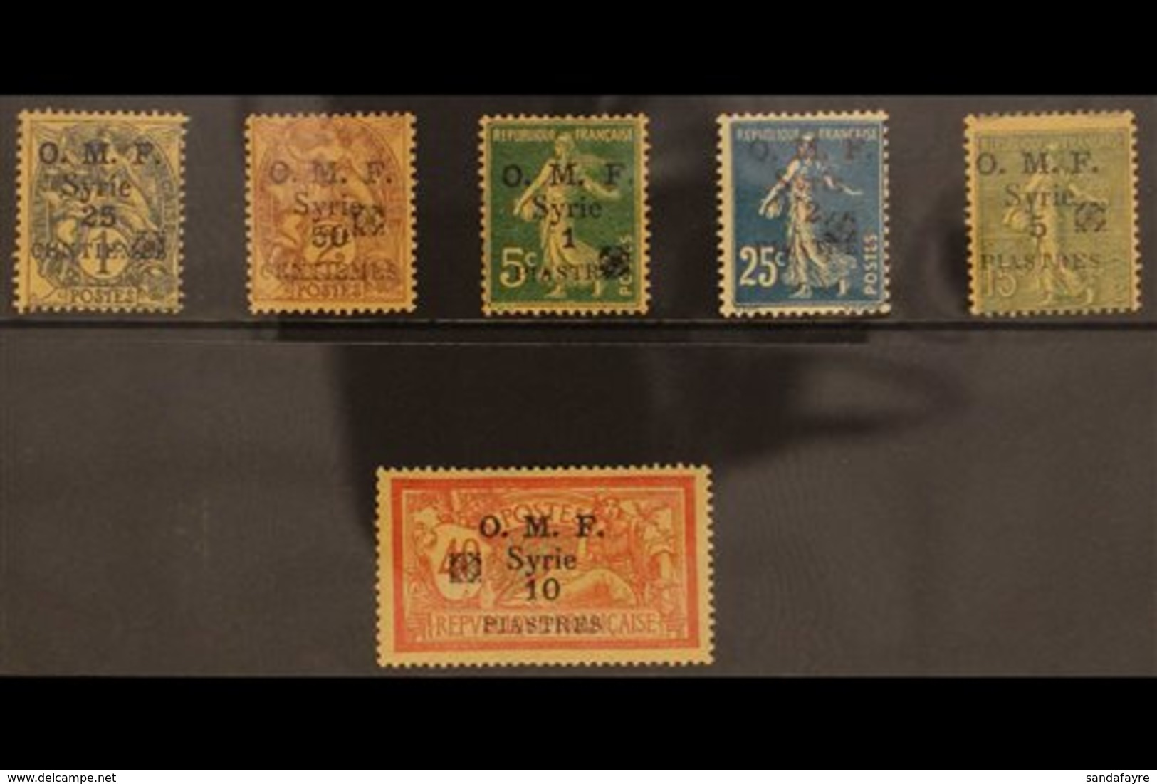 1920  25c On 1c To 10p On 40c Complete, Aleppo Vilayet Rosette In Black, SG 48A-53A, Very Fine Mint. (6 Stamps)  For Mor - Siria