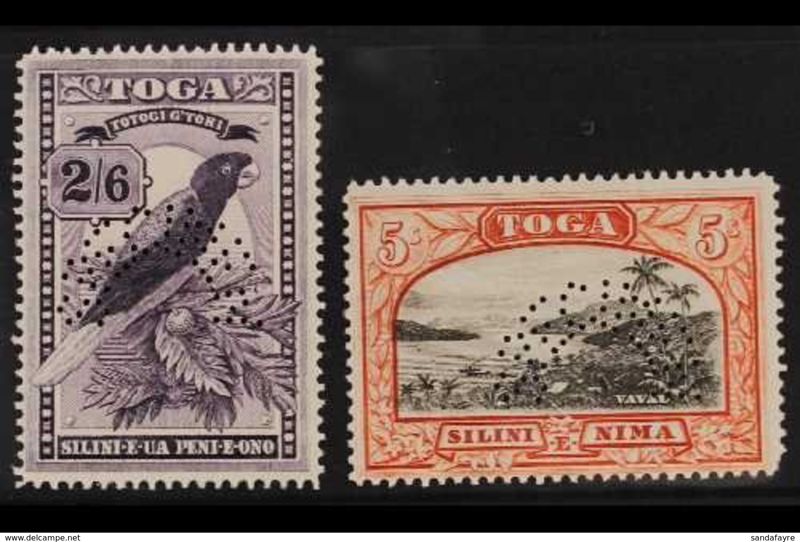 1942  2s 6d And 5s, SG 81/82, Perforated "Specimen", Very Fine Mint. (2 Stamps) For More Images, Please Visit Http://www - Tonga (...-1970)