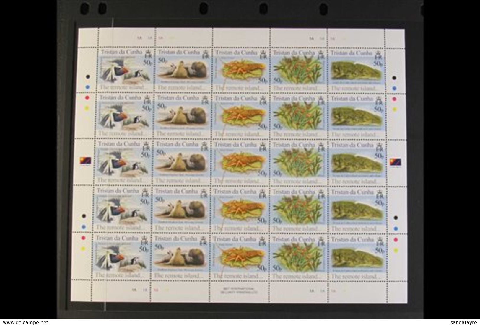 2005-2006 COMPLETE SE-TENANT SHEETLETS.  All Islands Issues As Complete Se-tenant Sheetlets Of 25, Each Sheetlet Contain - Tristan Da Cunha