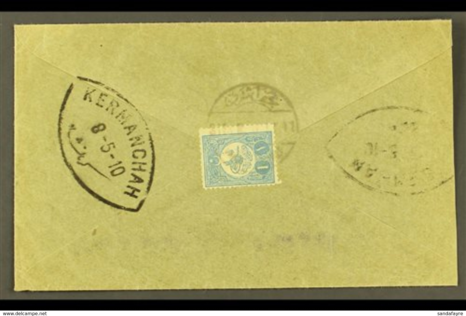 USED IN IRAQ  1910 Cover Addressed In Arabic To Persia, Bearing On Reverse 1909-11 1pi Tied By Bilingual "NEDJEF ECHREF" - Otros & Sin Clasificación