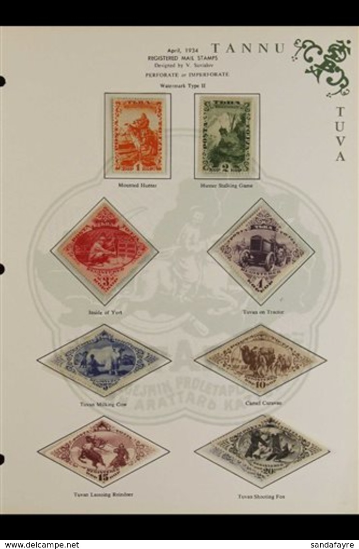 1934-1938 MINT NEW CURRENCY COLLECTION  Presented In Mounts On Dedicated, Illustrated Printed Pages & Includes The 1934( - Tuva