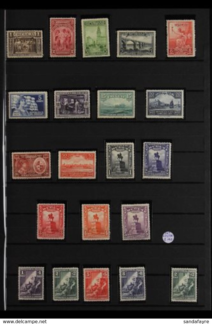 1930-1944 COMPREHENSIVE FINE MINT COLLECTION  On Stock Pages, All Different, Virtually COMPLETE For The Period, Includes - Uruguay