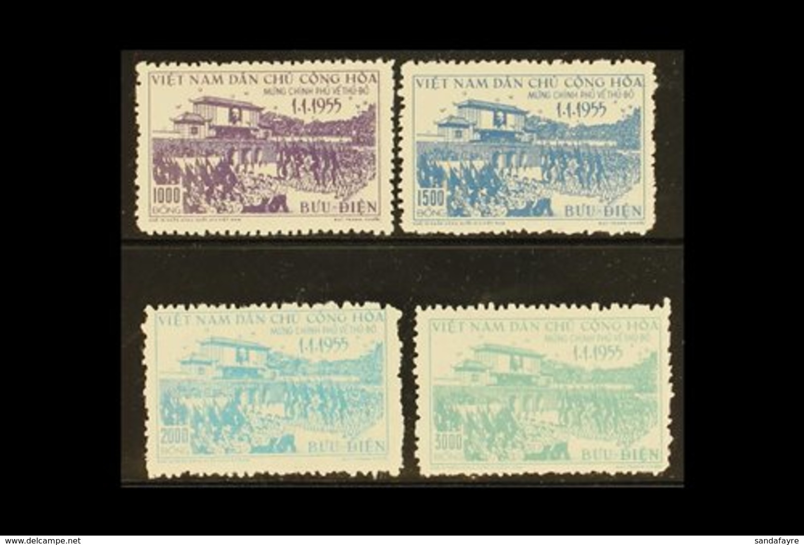 1956  Return Of Government To Hanoi, Complete Set. SG N42/45, Scott 28/31, Very Fine Unused, No Gum As Issued And Free F - Vietnam