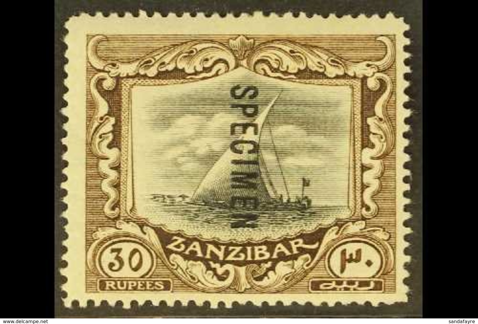 1913  30r. Black And Brown, Overprinted SPECIMEN, SG 260cs, Fine Mint. For More Images, Please Visit Http://www.sandafay - Zanzibar (...-1963)