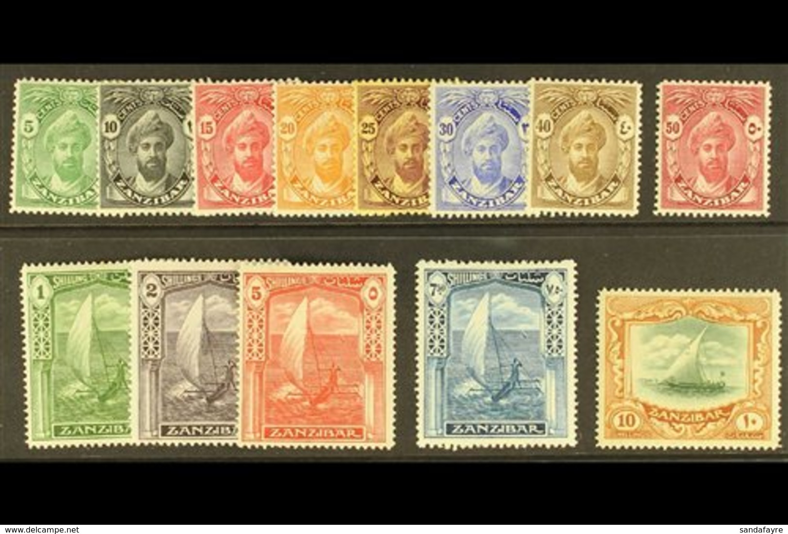 1936  Complete Definitive Set, SG 310/322, Mint, The 7s50 With Small Thin, Otherwise Fine To Very Fine. (13 Stamps) For  - Zanzibar (...-1963)