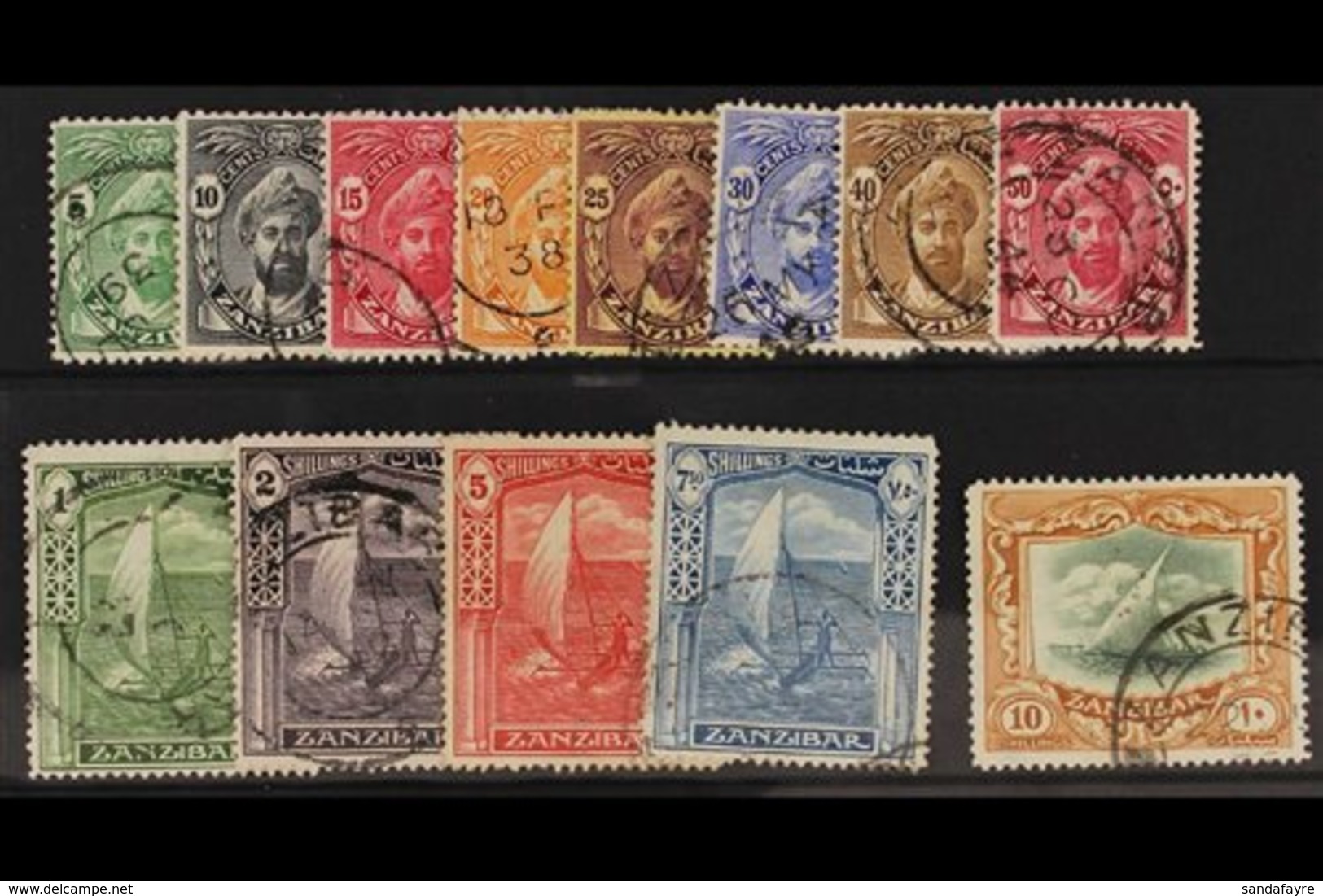 1936  Complete Set, SG 310/322, Fine Cds Used. (13 Stamps) For More Images, Please Visit Http://www.sandafayre.com/itemd - Zanzibar (...-1963)