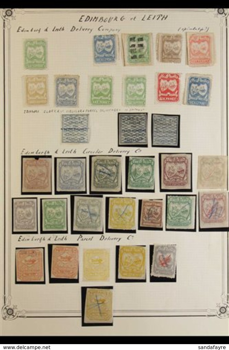 CIRCULAR DELIVERY COMPANY STAMPS (SCOTLAND)  1865-67 Old Time Mint And Used Collection On Album Pages, With Sections Of  - Autres & Non Classés