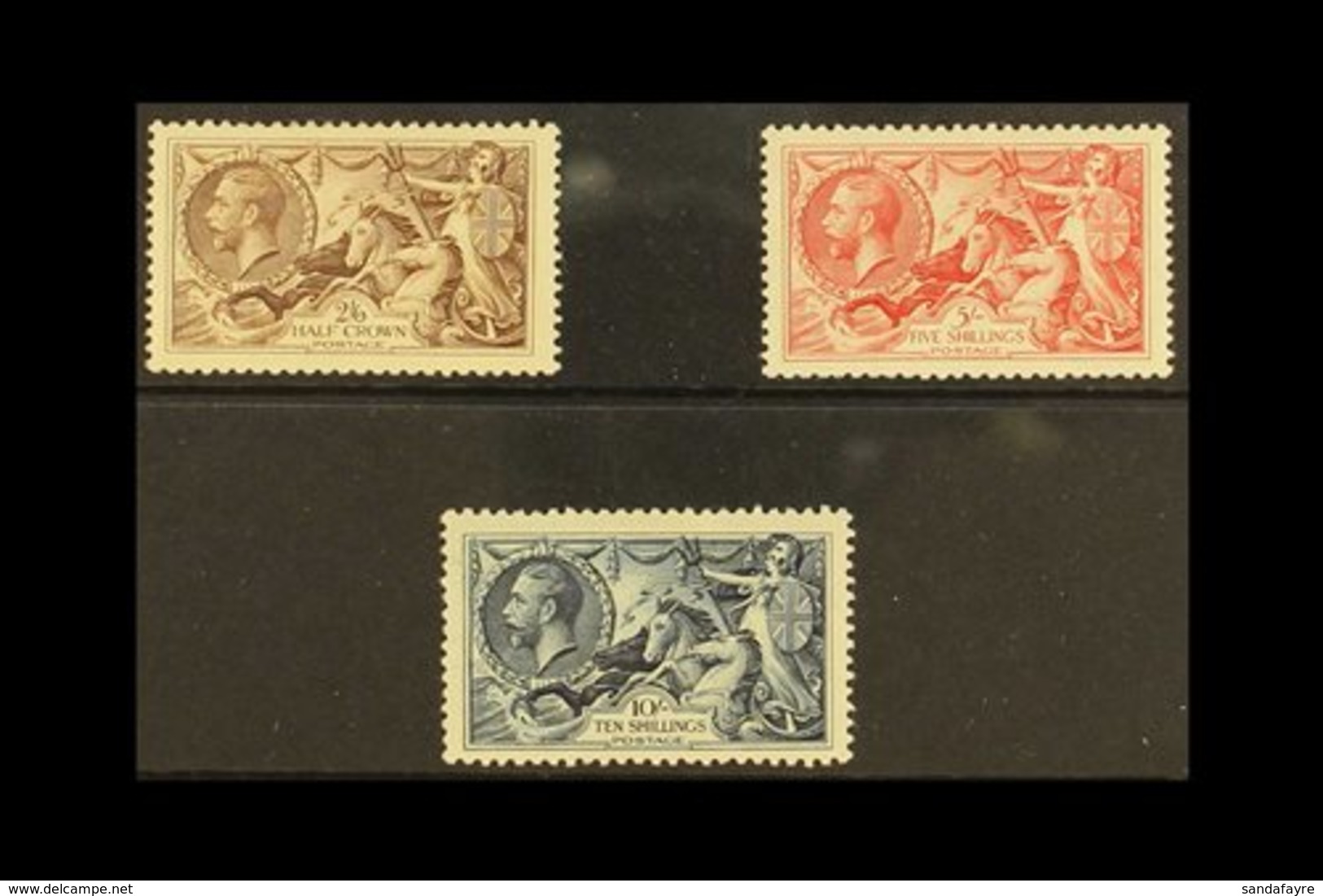 1934  Re-engraved Seahorses Set Complete, SG 450/52, Mint Very Lightly Hinged (3 Stamps) For More Images, Please Visit H - Non Classés