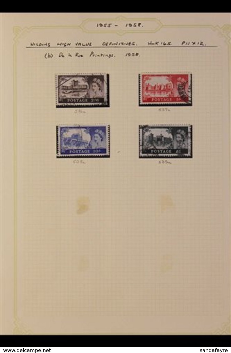 CASTLE HIGH VALUES  1955-67 Fine Collection On Pages With 1955 Waterlow Set Very Fine Used, 1958 First De La Rue Set Ver - Autres & Non Classés