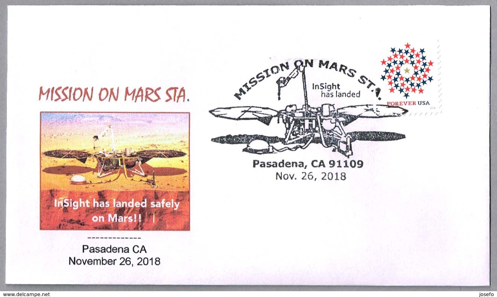 INSIGHT HAS LANDED - MISSION ON MARS - Llegada A Marte De La Sonda InSight. Pasadena CA 2018 - Estados Unidos