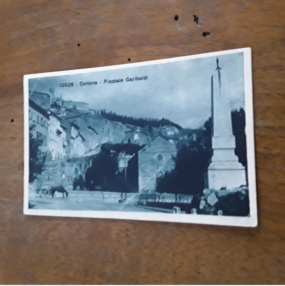 Cartolina Postale 1922, Cortona Piazzale Garibaldi - Arezzo